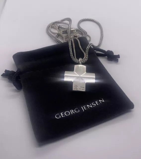 RARE GEORG JENSEN Sterling Silver Cross Pendant with Double 249.99 PicClick UK