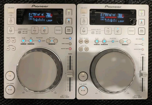 Pioneer Cdj-350-w Single Disc Dj Cd Player (white With Blue