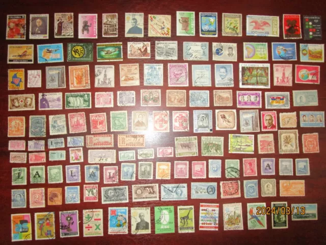 Colombia stamps; 127 different used, collection builder, as 5 photos