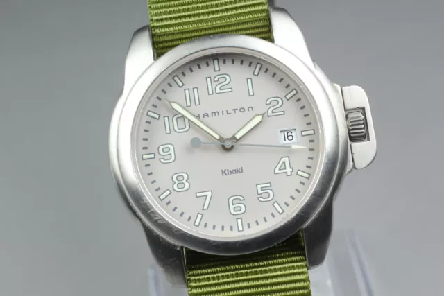 NEAR MINT HAMILTON Khaki 6309 Gray Dial Quartz Men s Military Watch From JAPAN 161.36 PicClick UK