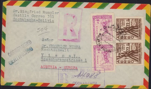 Bolivia 1952 Cover  AirMail