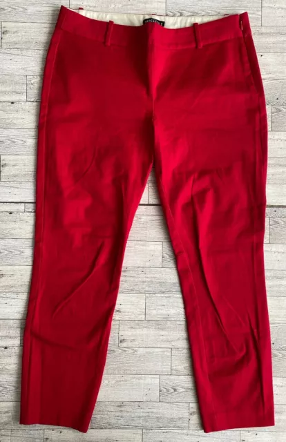 J.Crew Winnie Pant Stretch Cotton Blend Side Zip Red Women Size 8