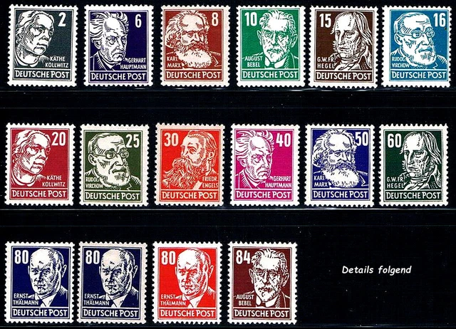 DDR ; Mi.Nr.:    327-341 Köpfe II , postfrisch , geprüft..../905
