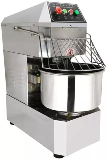 110V Commercial Spiral Dough Food Mixer Stainless Steel 30QT 2-Speed Restaurants
