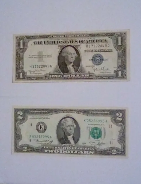 1935 D Silver Certificate * 1953 B 2 Dollar Bill * 1976 2 Dollar Bill + Bonus