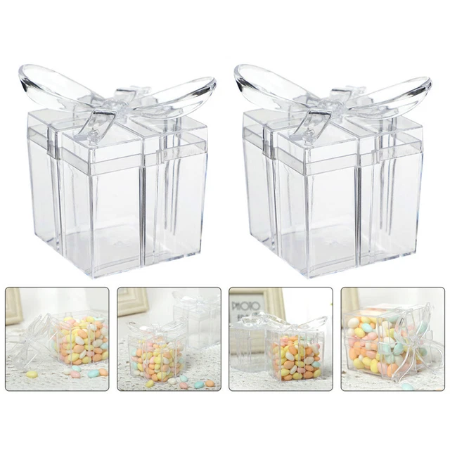 4 pz scatola caramelle scatola regalo di Natale in plastica cravatta sposa