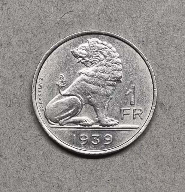 1 Franc 1939 Belgie Belgique Belgium