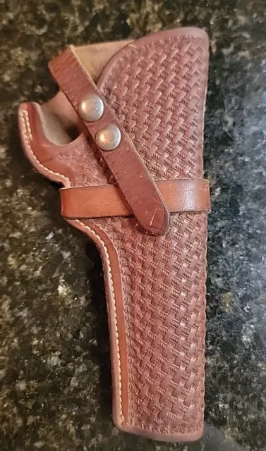 The George Lawrence Company Basketweave Brown Leather Holster 25 BS