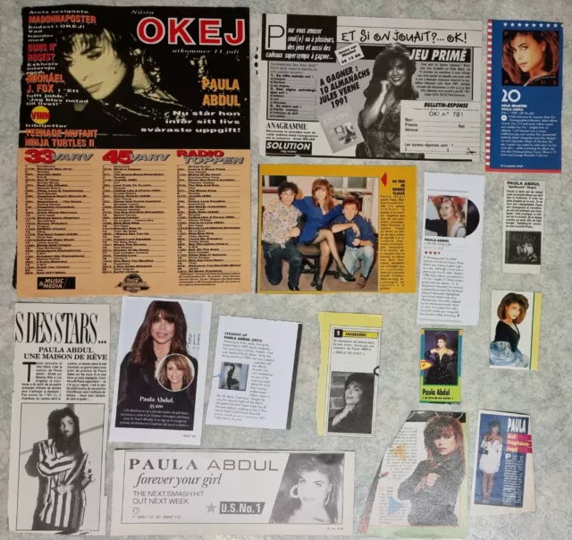 PAULA ABDUL lot de presse clippings pack collection magazines