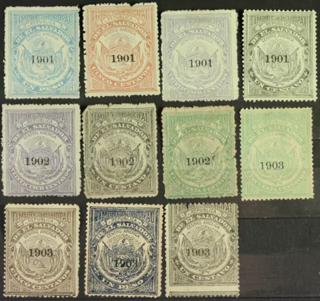 1901-1903 El Salvador, Revenue Stamps set S100