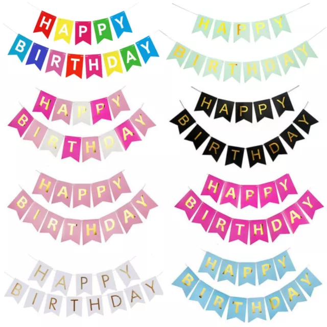 Happy Birthday Bunting Banner Letter Hanging Card Party Decoration Garland