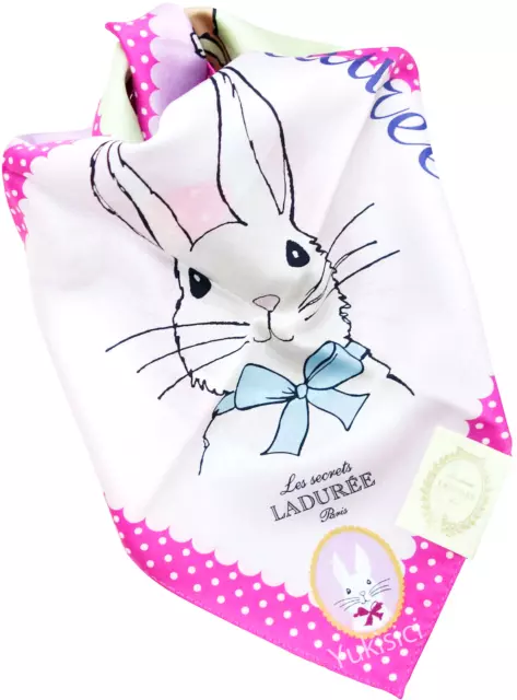 Laduree Paris Japan Handkerchief Rabbit Amitie Polka Dots-Pink-50cm