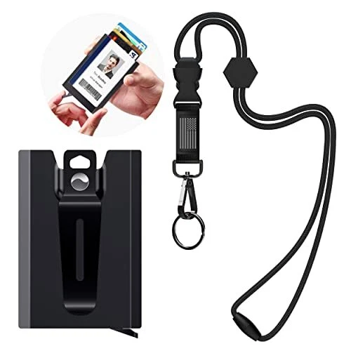 Badge Holder Wallet, Aluminium ID Badge Card Holder Heavy Duty