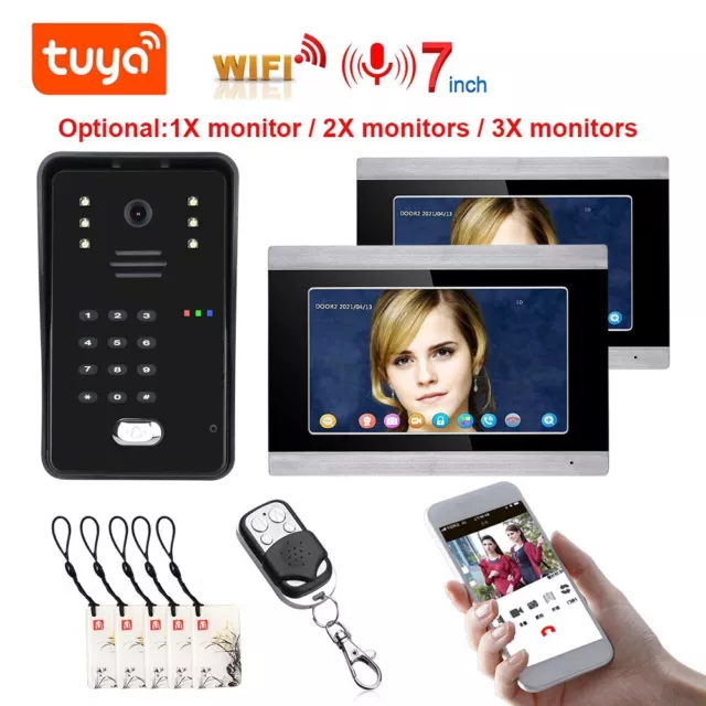 TUYA 7inch Video Intercom WIFI RFID Phone System Home Intercom APP Remote New