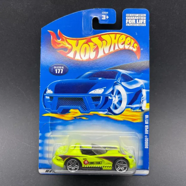 Hot Wheels Dodge Viper RT/10 Sports Car Vehicle Neon Diecast 1/64 Collector #177