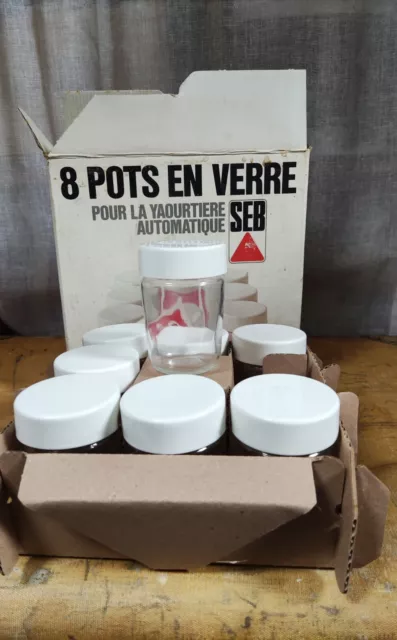 Lot de 8 pots à yaourt de 180 ml avec couvercle pour yaourtière - Tom Press