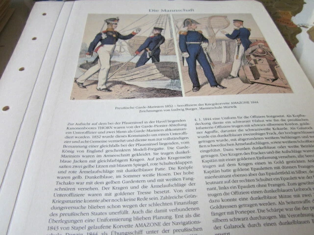 DEUTSCHES MARINE Archiv N 2061 Preußische Garde Mariniers 1832, und