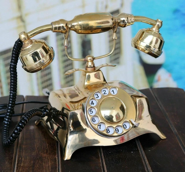 Teléfono Antiguo Victoriano Náutico Giratorio Latón Coleccionables Teléfono
