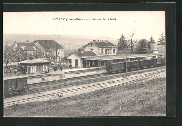CPA Vitrey, Intérieur de la Gare