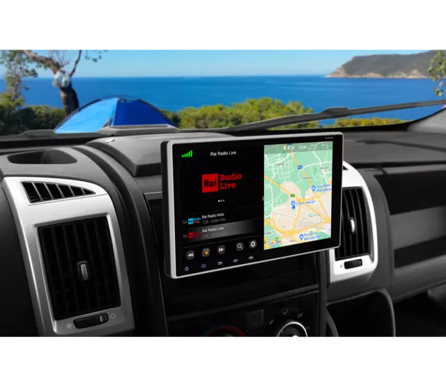 Autorradio Coche Tableta Fiat Ducato GPS Android 11 Wi-Fi Carplay Auto Trasera