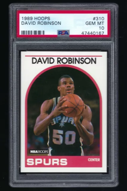 1989 Hoops #310 DAVID ROBINSON PSA 10  HOF  Rookie Card   San Antonio Spurs