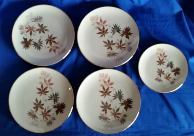 4-Fine Arts China Autumn Symphony 8 5/8"Salad Plates ,1- Bread and Butter Plate