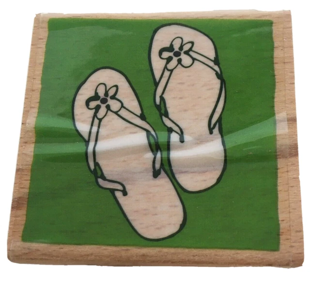 Vap Scrap Rubber Stamp Flip Flops Beach Shoe Vacation Summer Fashion Card Making