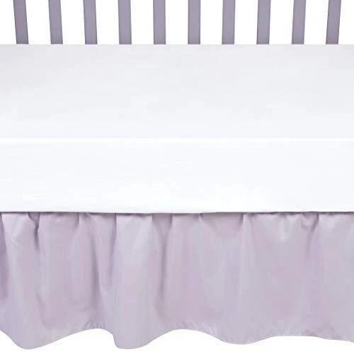 Sammy and Lou Gray Crib Skirt-Ruffled Gray Body Gray Fits Standard Crib 28 in...
