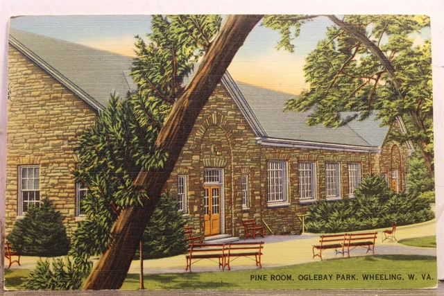 West Virginia WV Wheeling Oglebay Park Pine Room Postcard Old Vintage Card View