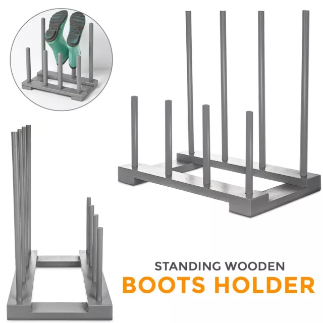 4 Pair Wellington Walking Boot Rack Stand | Wellies Welly Shoes | Indoor/Outdoor