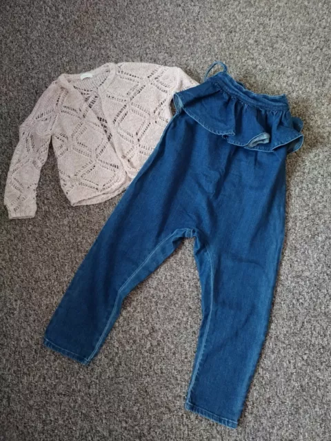 Girls Next Outfit Denim Playsuit And Bolero Style Cardigan 3-4 Years