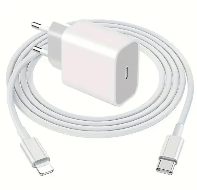 Chargeur Cable USB C+ Adaptateur 20W Rapide pour iPhone 13/12/11/XR/Xs/Max/8/7