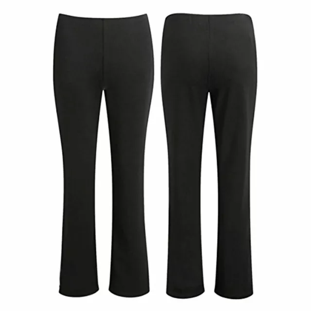 Trousers Ladies Stretch Ribbed Womens Bootcut Work Bottoms New Elasticated 10-26