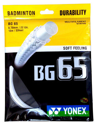 Yellow Yonex BG65 Badminton String 0.70mm 10m Set 
