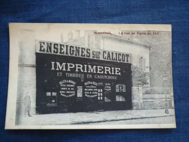 CPA Montreuil la rue de Paris au 183 Printing and rubber stamps/ 1918
