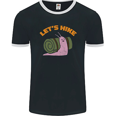 Lets Hike Funny Slug Trekking Walking Mens Ringer T-Shirt FotL