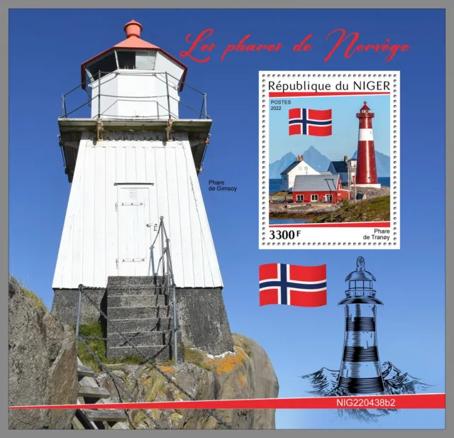 NIGER 2022 MNH Norwegische Leuchttürme Norway Lighthouses #438b2