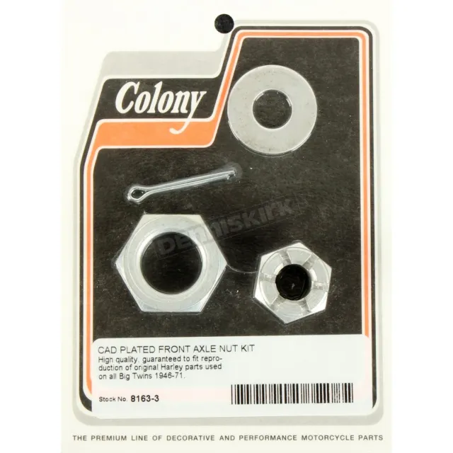 Colony Cad Plated Front Axle Nut Kit - 8163-3