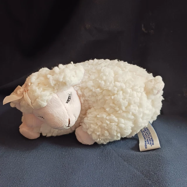 Bath & Body Works Sleeping Sheep Lamb Pink Bow Plush Lovey Stuffed Animal Toy