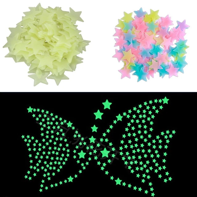 FLUORESCENT BUBBLE STICKER Stars Dots Wall Art Stickers 3D Luminous