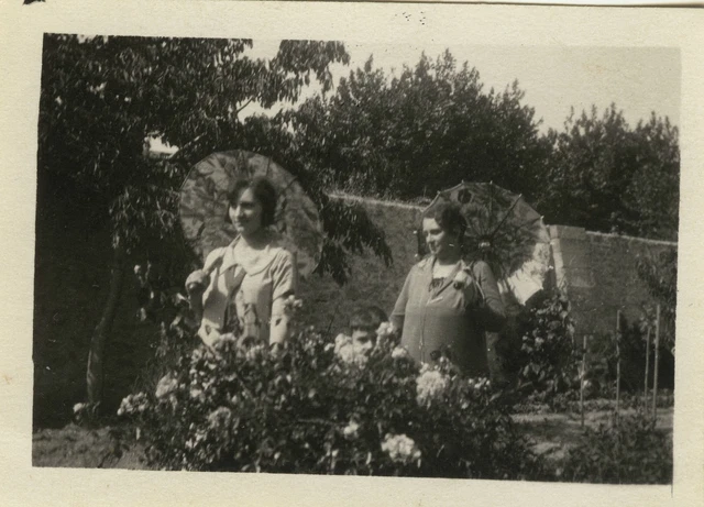 Photo Ancienne - Vintage Snapshot - Femme Ombrelle Jardin Mode - Woman Fashion