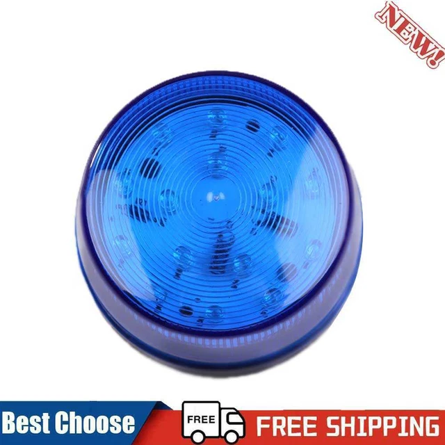 Lámpara de alarma de seguridad LED de 12 V Sirena de advertencia con luz intermitente azul (azul)