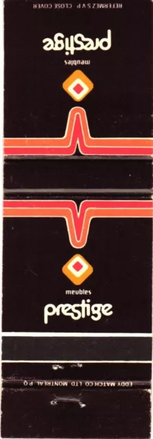 Montreal Quebec Canada Meubles Prestige Fascination Vintage Matchbook Cover