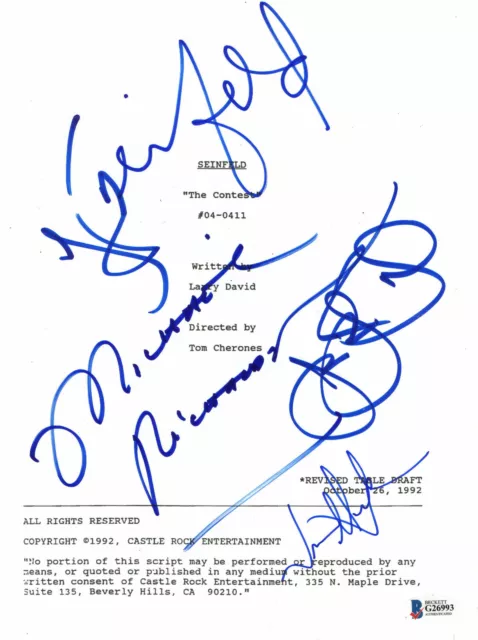 Jerry Seinfeld Dreyfus Alexander Signed Chinese Restaurant Script Auto  Beckett