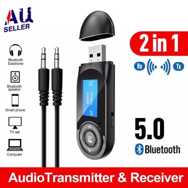USB 5.0 Blutooth Adapter Plug And Play For PC TV BT Speaker Headphone 3.5mm  AUX RCA Jack Audio Wireless Bluetooth Transmitter