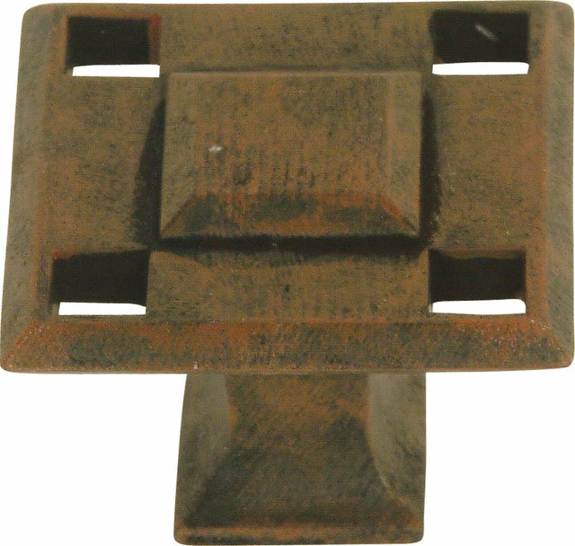 3-Pack Atlas Homewares 4007 Craftsman 1-5/16 Inch Square Cabinet Knob