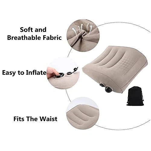 Inflatable Lumbar Support Pillow Office Chair Back Cushion 3