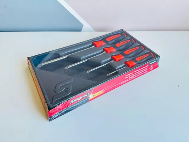 Snap-on Tools USA NEW 4pc ORANGE Soft Grip Mini-Grip Screwdriver Set  SGDX40Bo