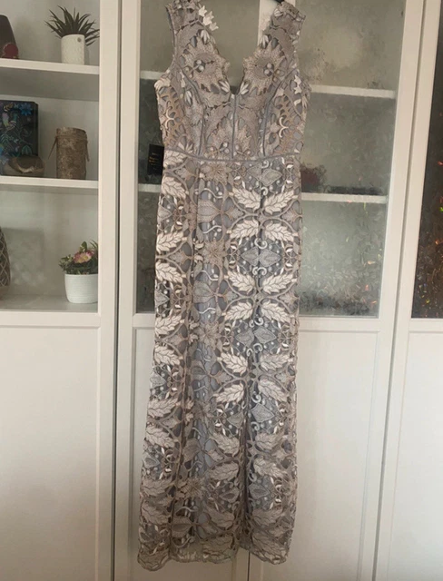 PHASE EIGHT ZOEY Lace silver grey maxi dress size 10 petite 156.70 - PicClick UK PHASE EIGHT ZOEY Lace silver grey maxi dress size 10 petite 156.70 - PicClick UK