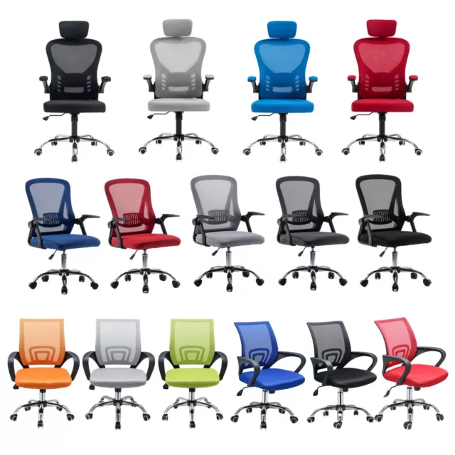Mesh Back Home Office Chair with Armrest Swivel 5 Casters Computer Desk Chair